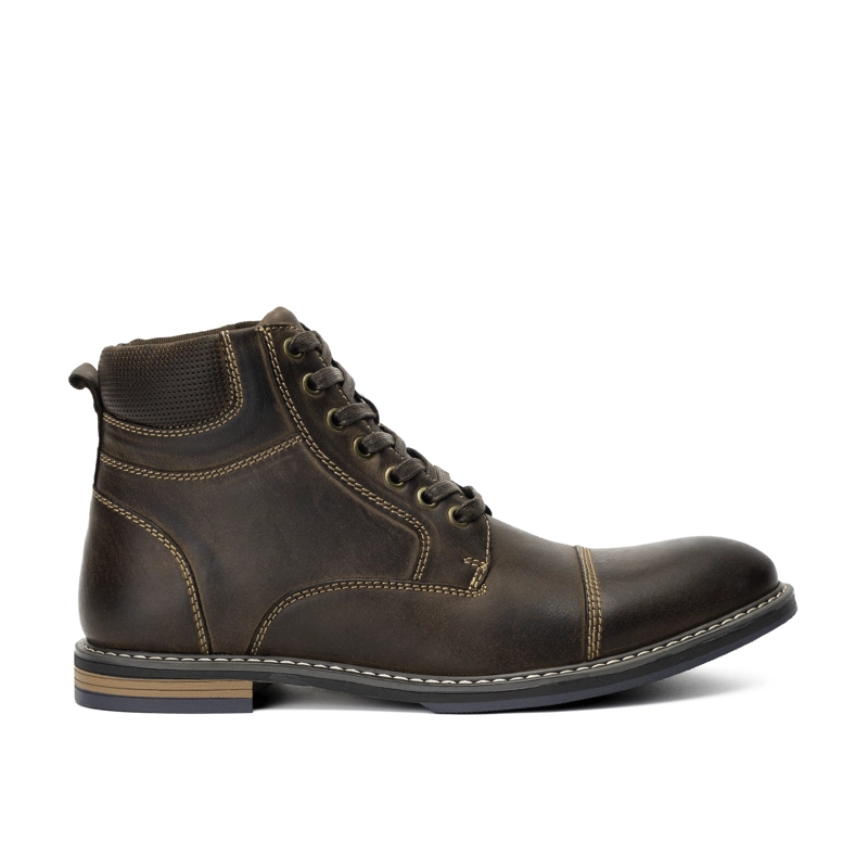 BOTIN CUERO HOMBRE AMBROS CAFE  OSCURO ZAMETA - 1
