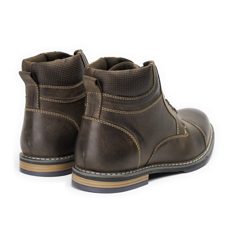 BOTIN CUERO HOMBRE AMBROS CAFE  OSCURO ZAMETA - 4
