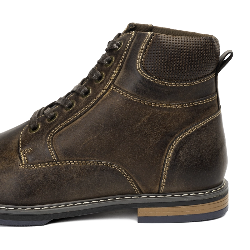BOTIN CUERO HOMBRE AMBROS CAFE  OSCURO ZAMETA - 5