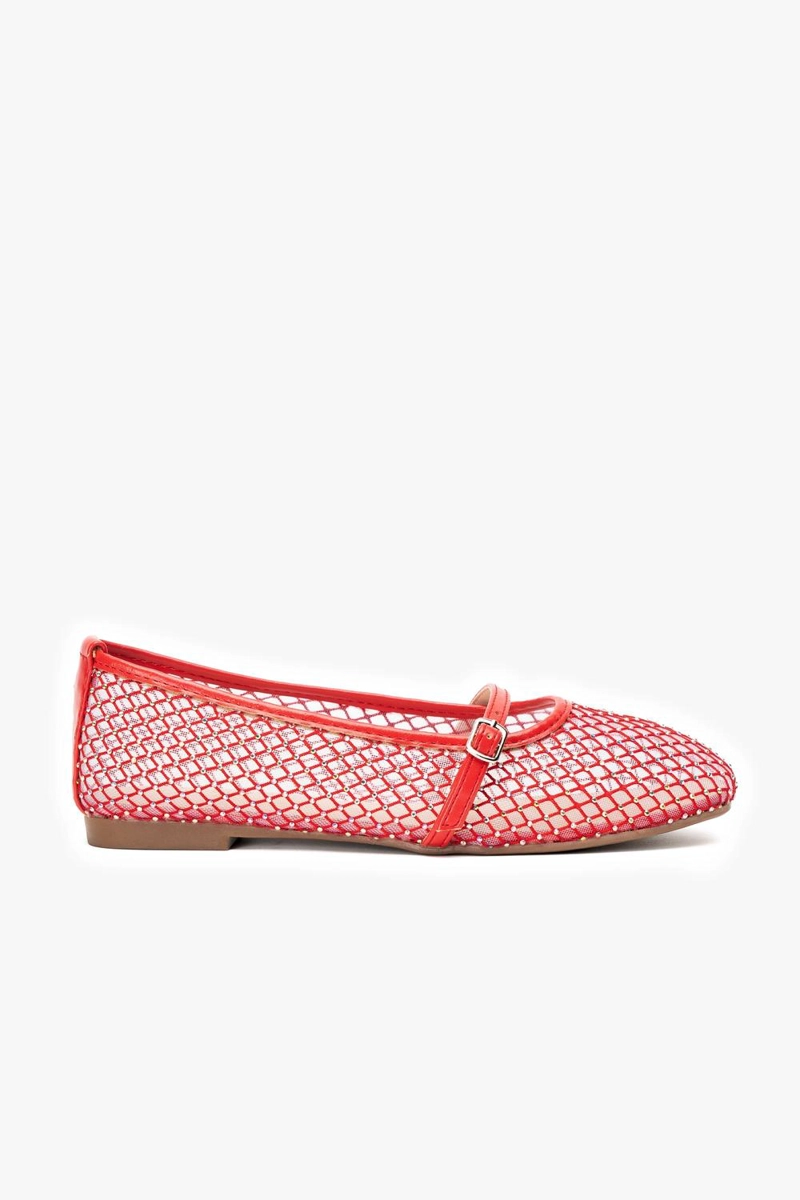 BALLERINA CASUAL MUJER BRILLO ROJO CHINITOWN - 1