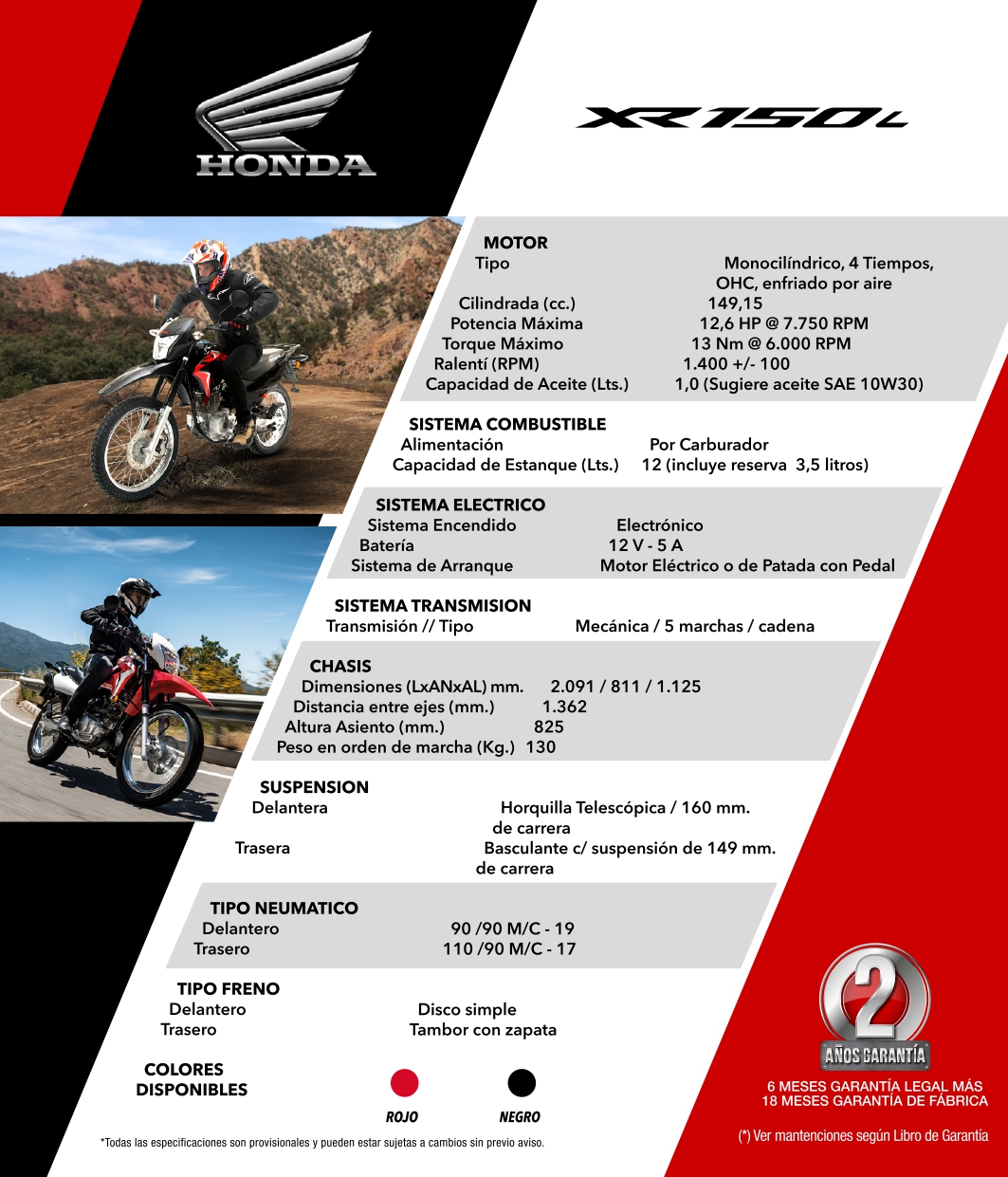 MOTO HONDA XR150 L - 2
