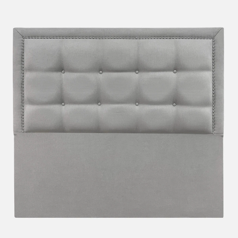 RESPALDO DE CAMA BOTONE  FRAME TACHAS LINO GRIS PLATA - 1 PLAZA - 2