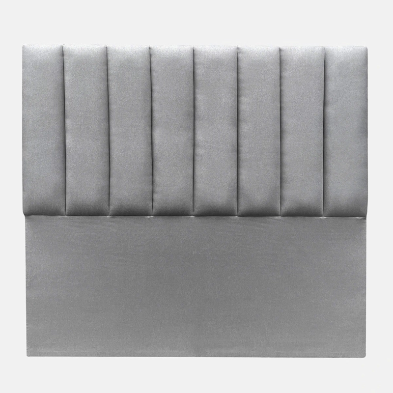 RESPALDO DE CAMA TUBULAR VERTICAL LINO GRIS PLATA - SUPER KING - 2
