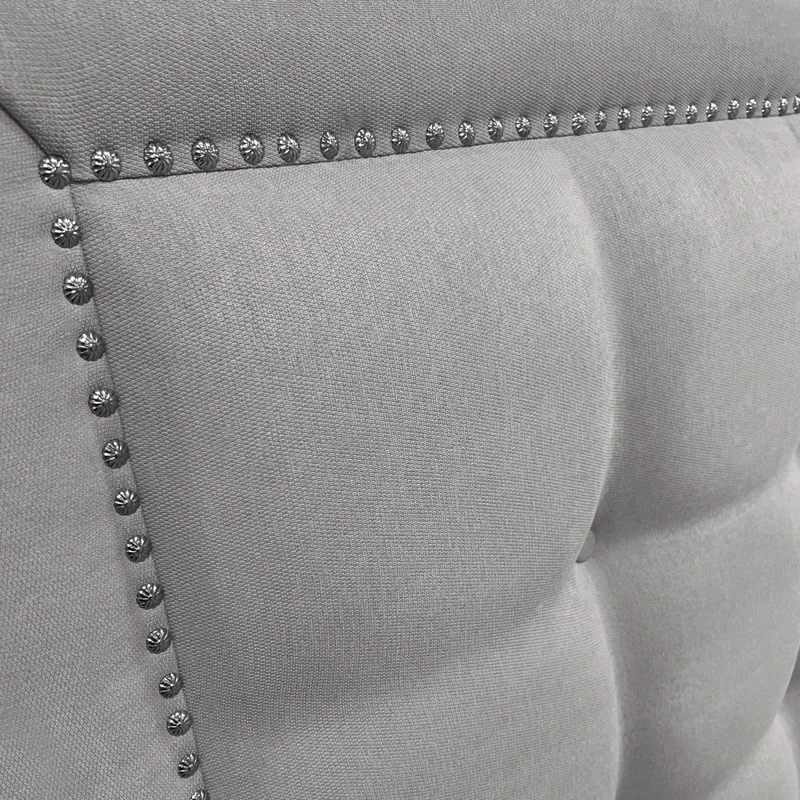 RESPALDO DE CAMA BOTONE  FRAME TACHAS LINO GRIS PLATA - SUPER KING - 3