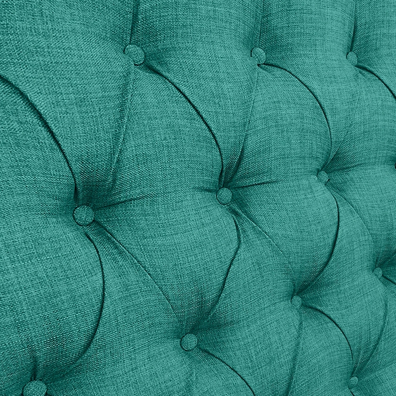 RESPALDO DE CAMA CAPITONE  PREMIUM LINO TURQUESA - 1 PLAZA - 3