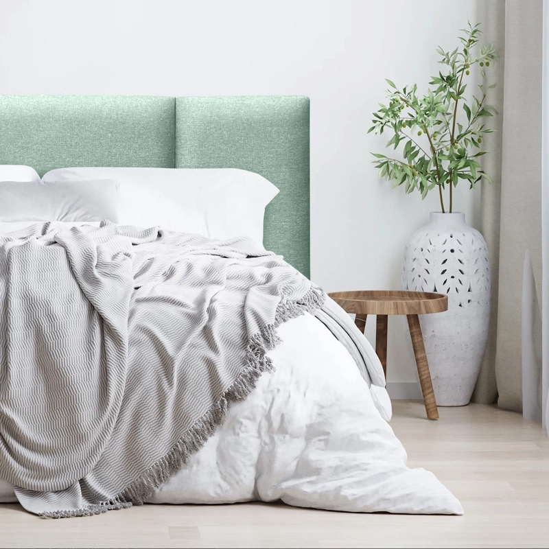RESPALDO DE CAMA BLOCK LINO VERDE JEANS - KING - 1