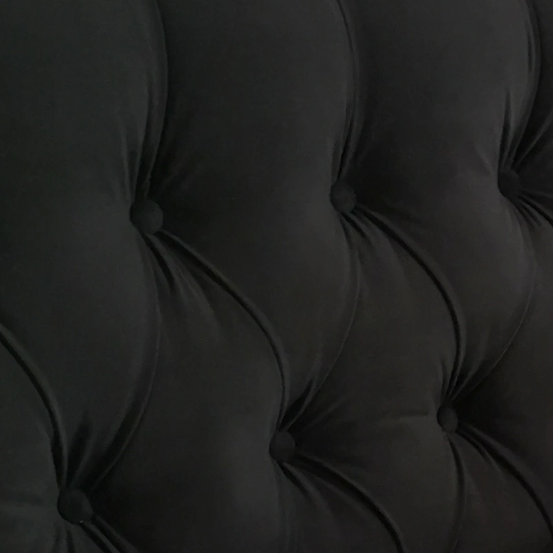 RESPALDO DE CAMA CAPITONE  PREMIUM FELPA NEGRO - 1 PLAZA - 3