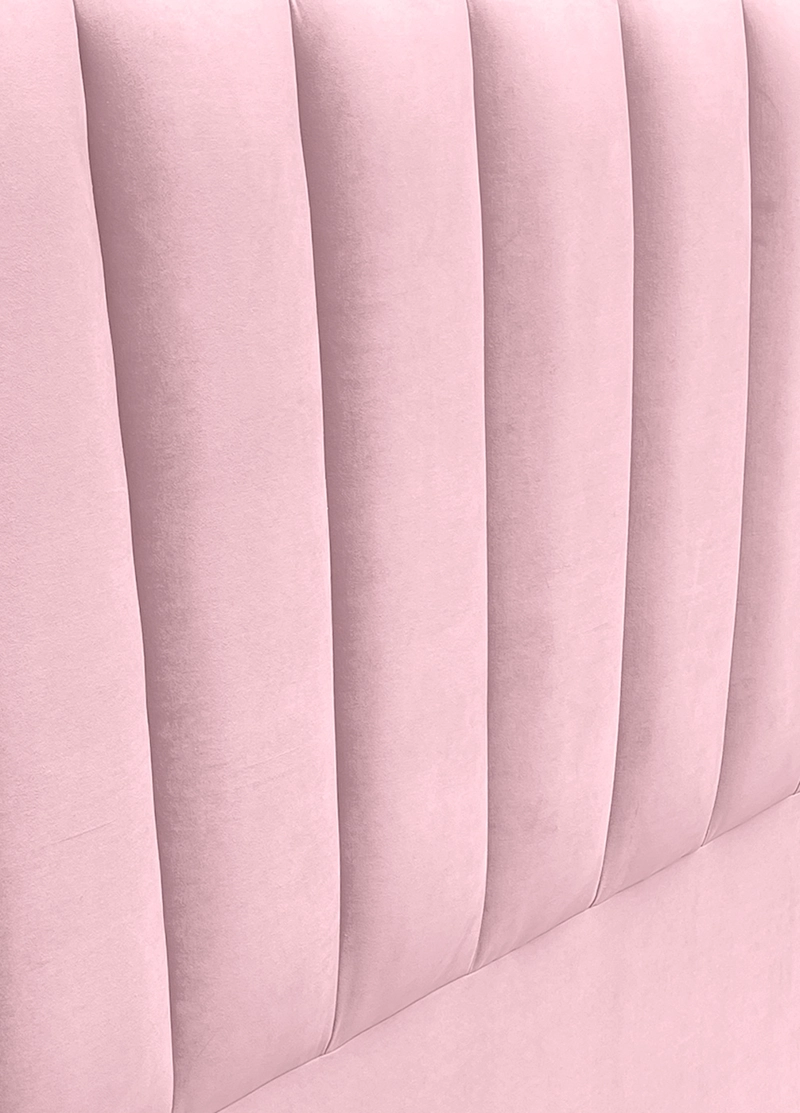 RESPALDO DE CAMA TUBULAR VERTICAL FELPA ROSADO CLARO - QUEEN - 3