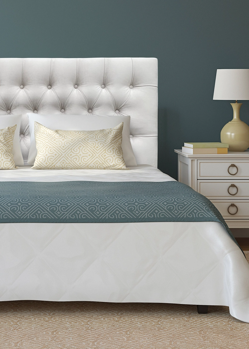 RESPALDO DE CAMA CAPITONE  PREMIUM FELPA CRUDO - 2 PLAZAS - 1