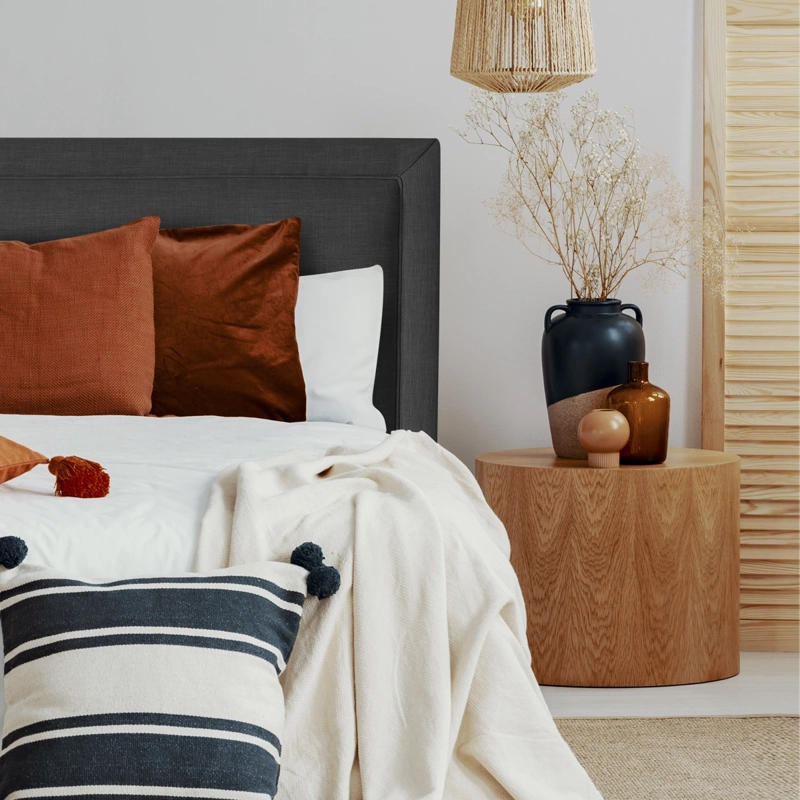RESPALDO DE CAMA FLAT FRAME VIVO LINO GRAFITO - SUPER KING - 1