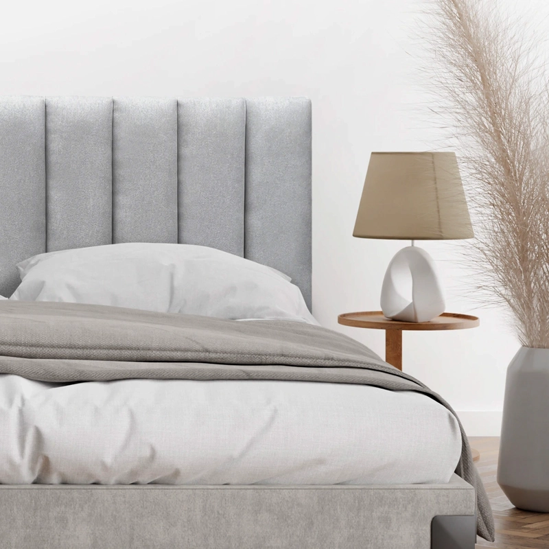 RESPALDO DE CAMA TUBULAR VERTICAL LINO GRIS PLATA - 1 PLAZA - 1