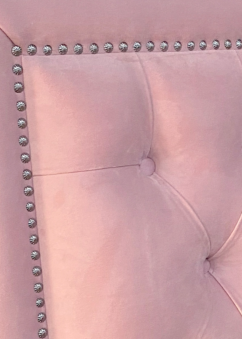RESPALDO DE CAMA CAPITONE  FRAME TACHAS FELPA ROSADO CLARO - KING - 3