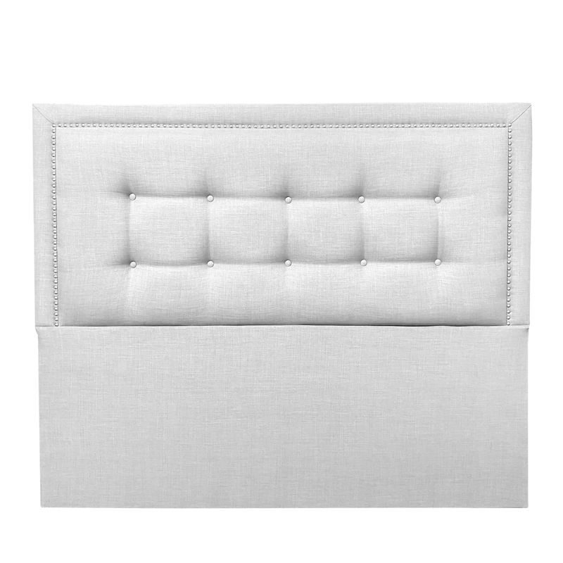 RESPALDO DE CAMA BOTONE  FRAME TACHAS LINO CRUDO - 2 PLAZAS - 2