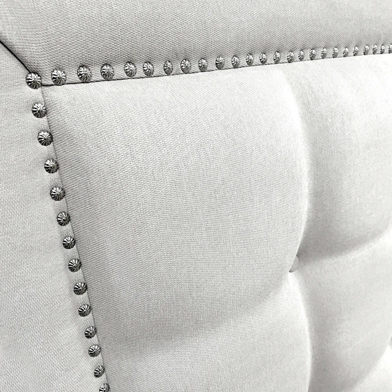 RESPALDO DE CAMA BOTONE  FRAME TACHAS LINO CRUDO - 2 PLAZAS - 3