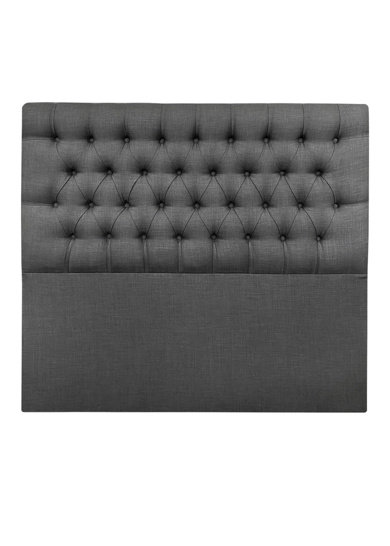 RESPALDO DE CAMA CAPITONE  PREMIUM LINO GRAFITO - 1 PLAZA - 2
