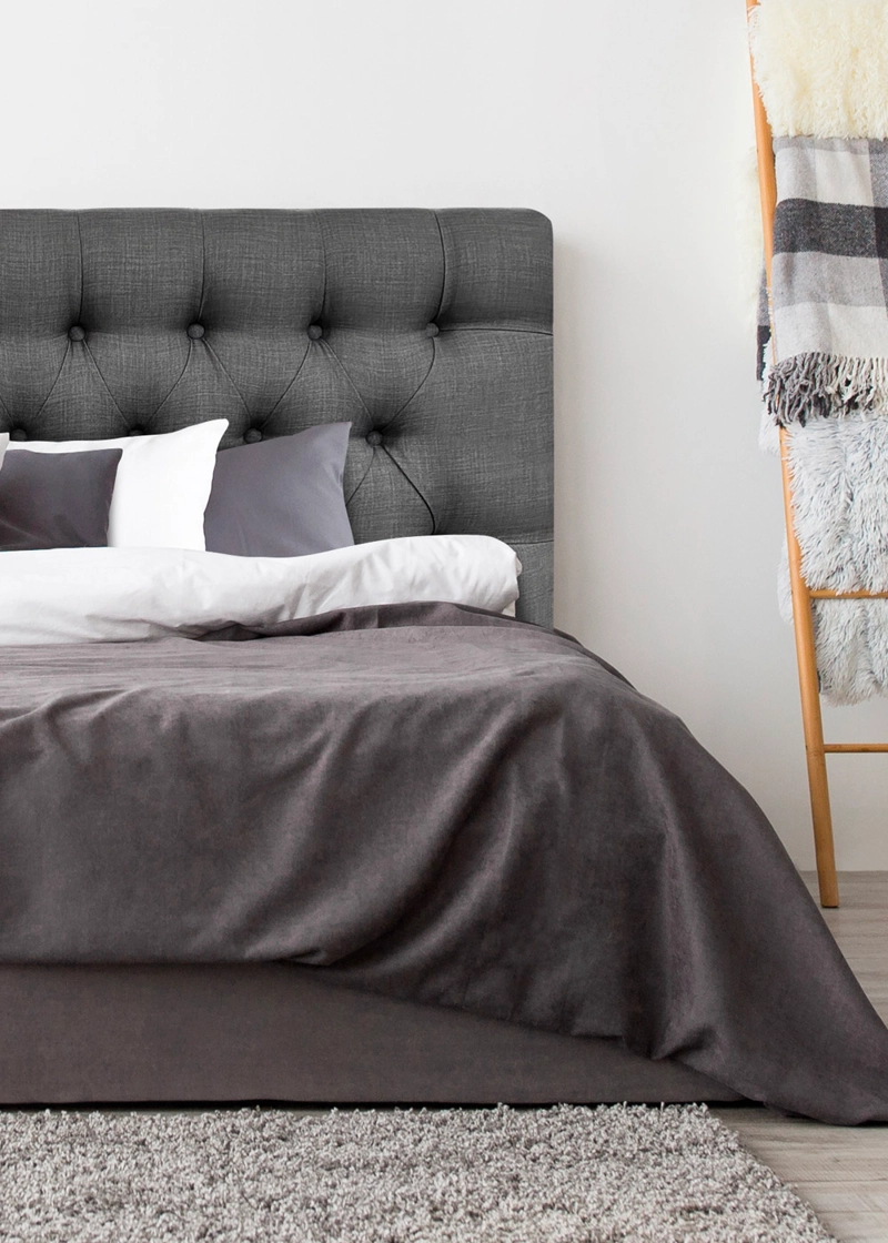 RESPALDO DE CAMA CAPITONE  PREMIUM LINO GRAFITO - KING - 1
