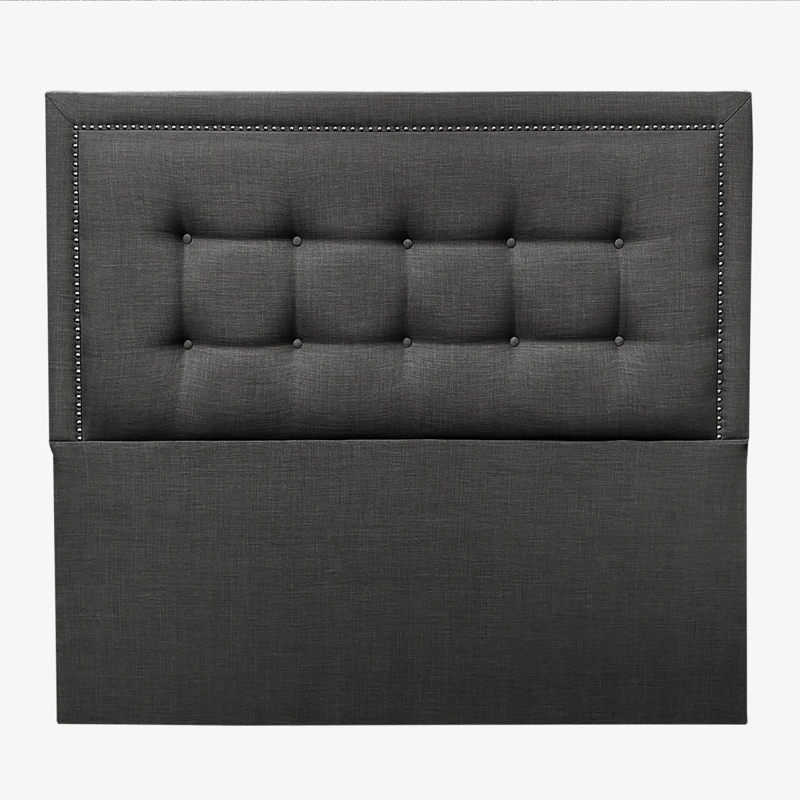 RESPALDO DE CAMA BOTONE  FRAME TACHAS LINO GRAFITO - KING - 2