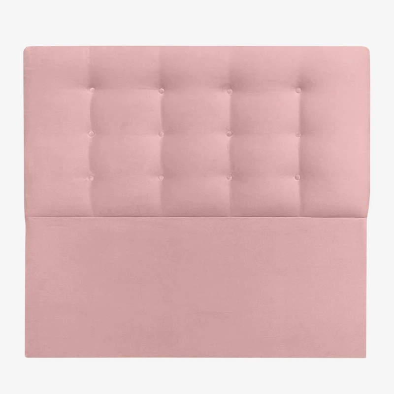 RESPALDO DE CAMA BOTONE  PREMIUM FELPA ROSADO CLARO - 1 PLAZA - 2