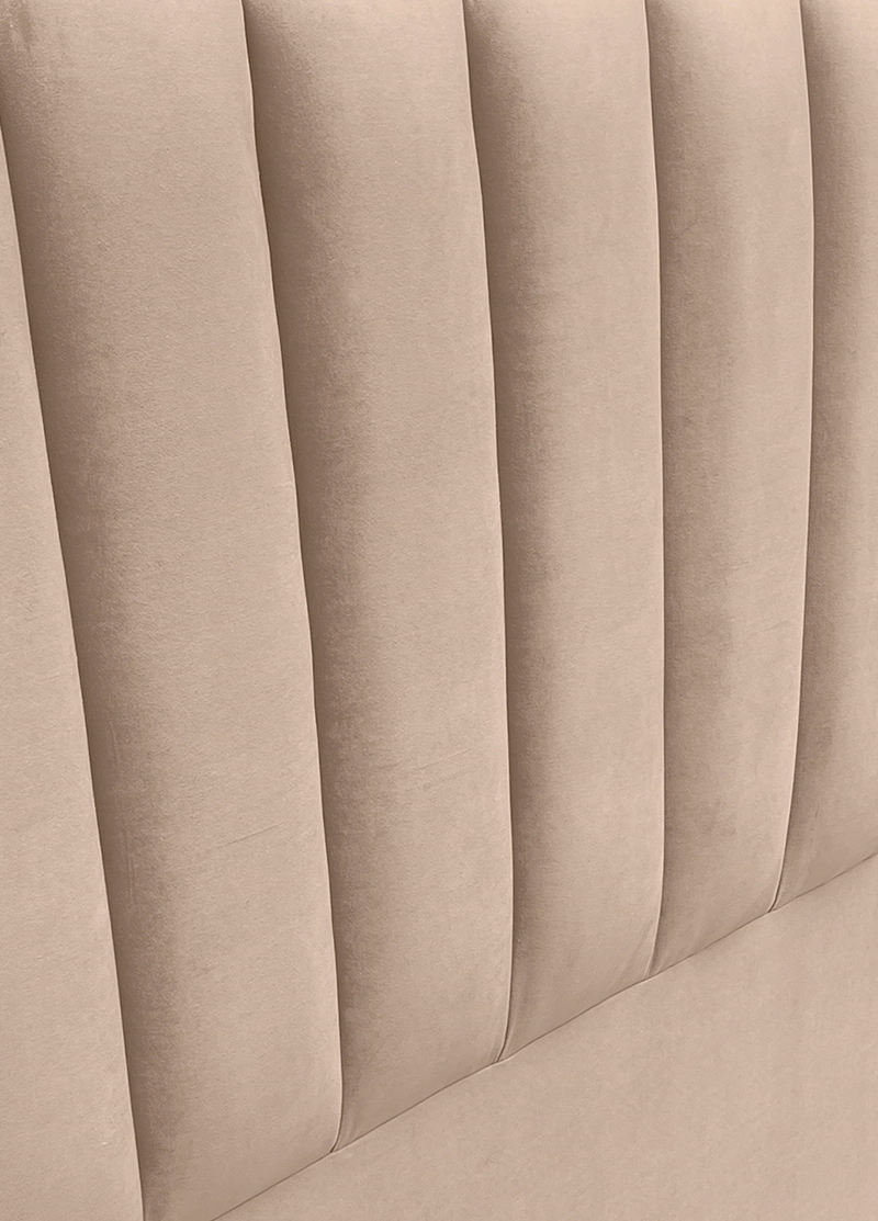 RESPALDO DE CAMA TUBULAR VERTICAL FELPA BEIGE - 1 PLAZA - 3