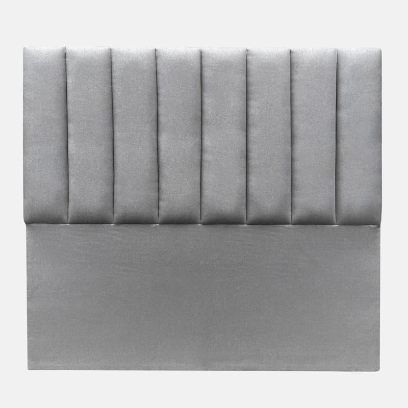 RESPALDO DE CAMA TUBULAR VERTICAL LINO GRIS PLATA - 1.5 PLAZA - 2