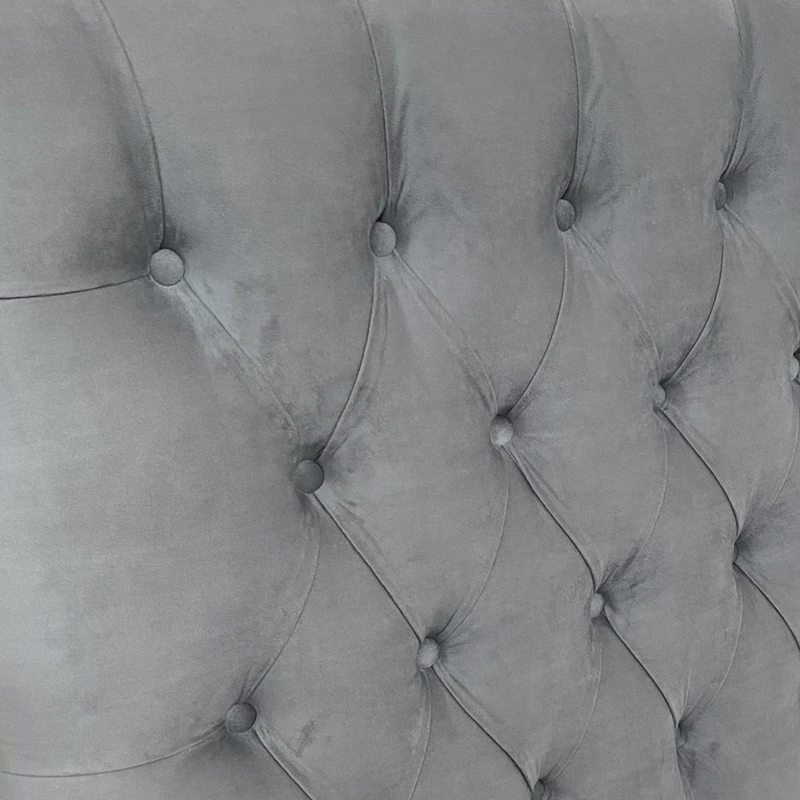 RESPALDO DE CAMA CAPITONE  PREMIUM FELPA GRIS PLATA - KING - 3