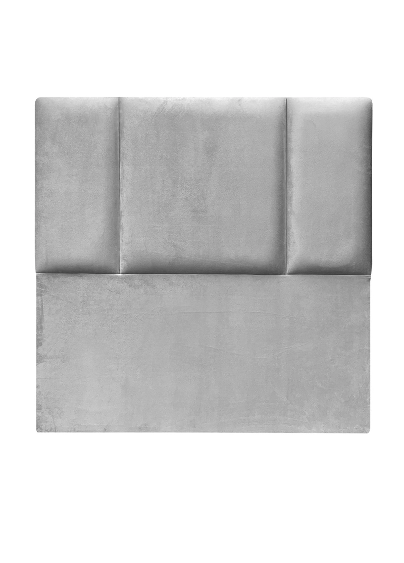 RESPALDO DE CAMA BLOCK FELPA GRIS PLATA - KING - 2