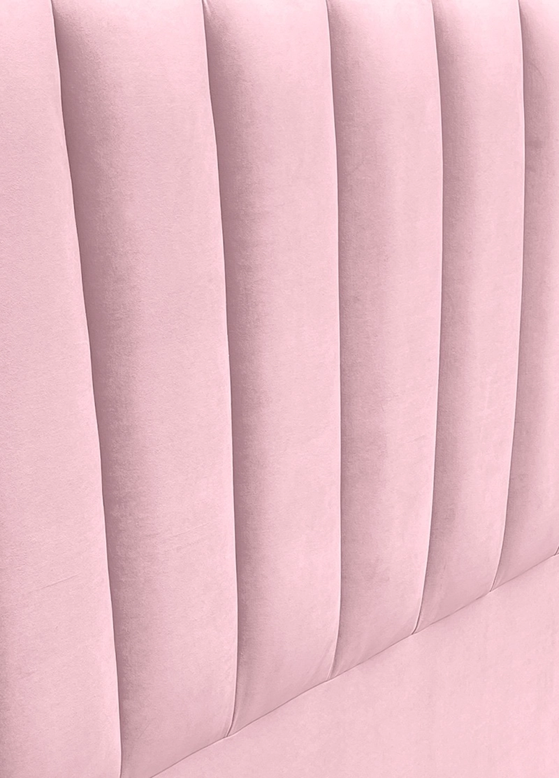 RESPALDO DE CAMA TUBULAR VERTICAL FELPA ROSADO CLARO - SUPER KING - 3