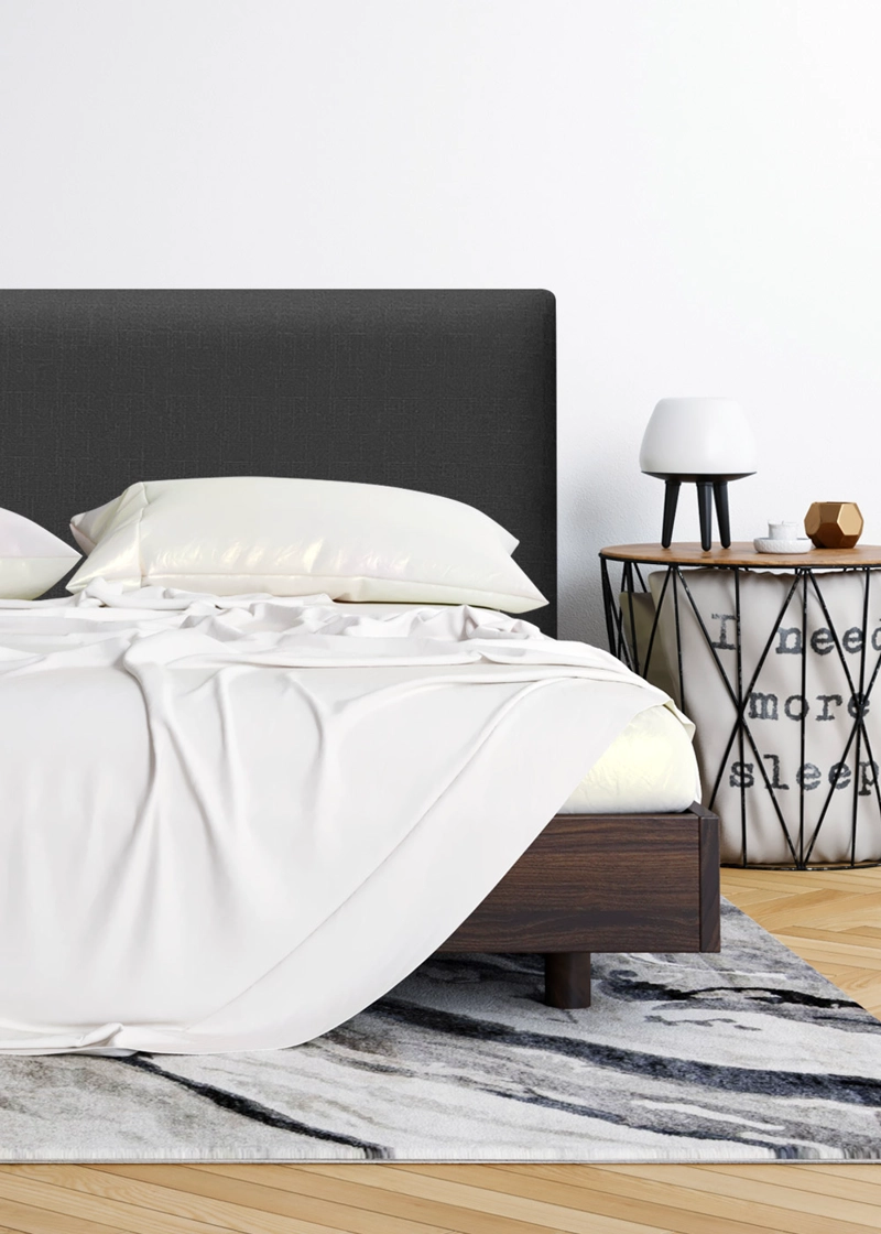 RESPALDO DE CAMA FLAT VIVO LINO GRAFITO - SUPER KING - 1