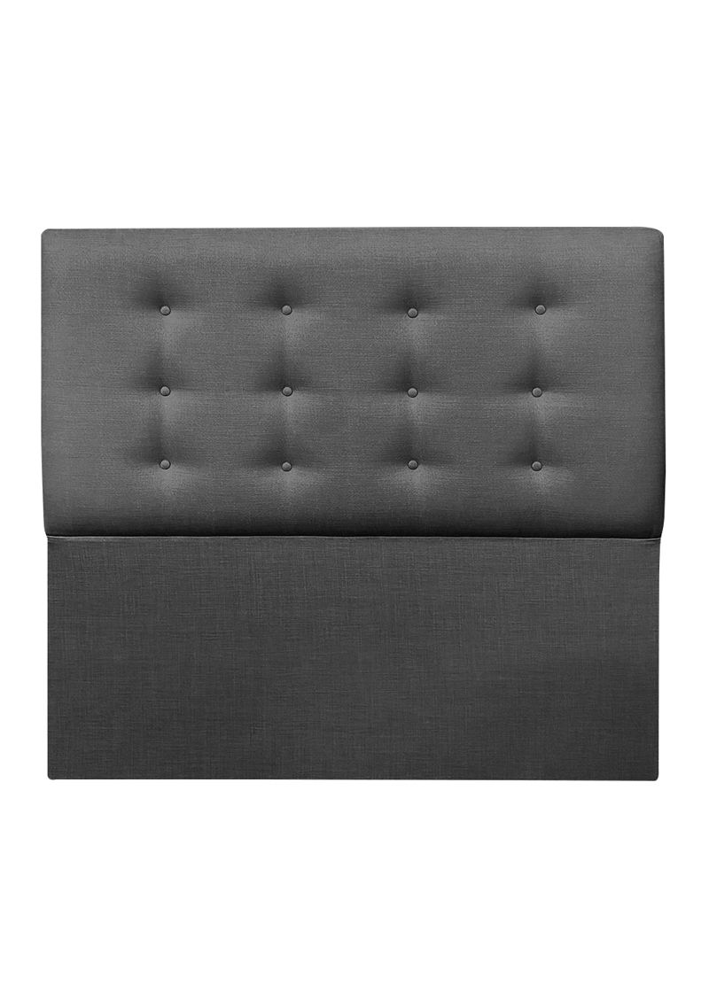 RESPALDO DE CAMA BOTONE  PREMIUM LINO GRAFITO - 1.5 PLAZA - 2