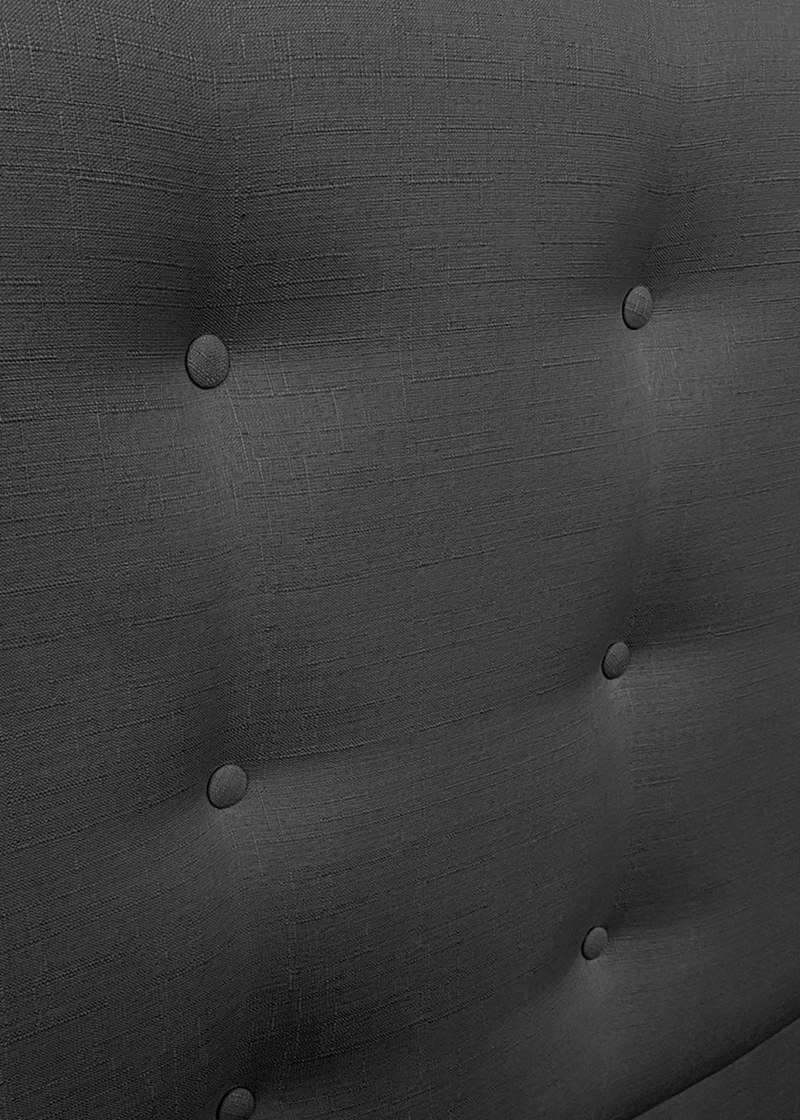 RESPALDO DE CAMA BOTONE  PREMIUM LINO GRAFITO - 1.5 PLAZA - 3