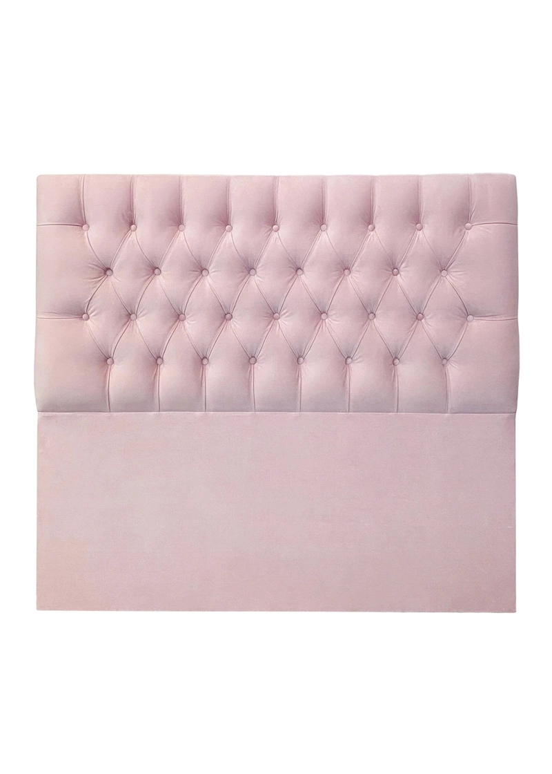 RESPALDO DE CAMA CAPITONE  PREMIUM FELPA ROSADO CLARO - 1 PLAZA - 2