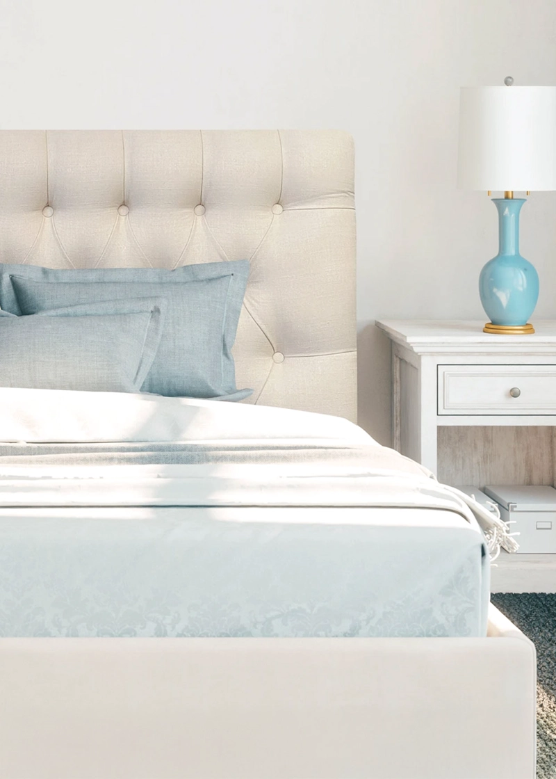 RESPALDO DE CAMA CAPITONE  PREMIUM LINO CRUDO - KING - 1
