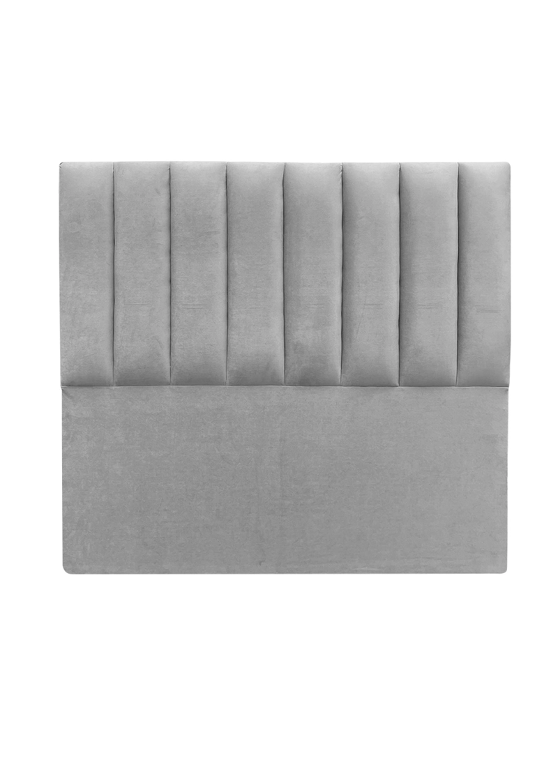 RESPALDO DE CAMA TUBULAR VERTICAL FELPA GRIS PLATA - KING - 2