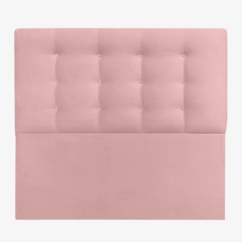 RESPALDO DE CAMA BOTONE  PREMIUM FELPA ROSADO CLARO - SUPER KING - 2