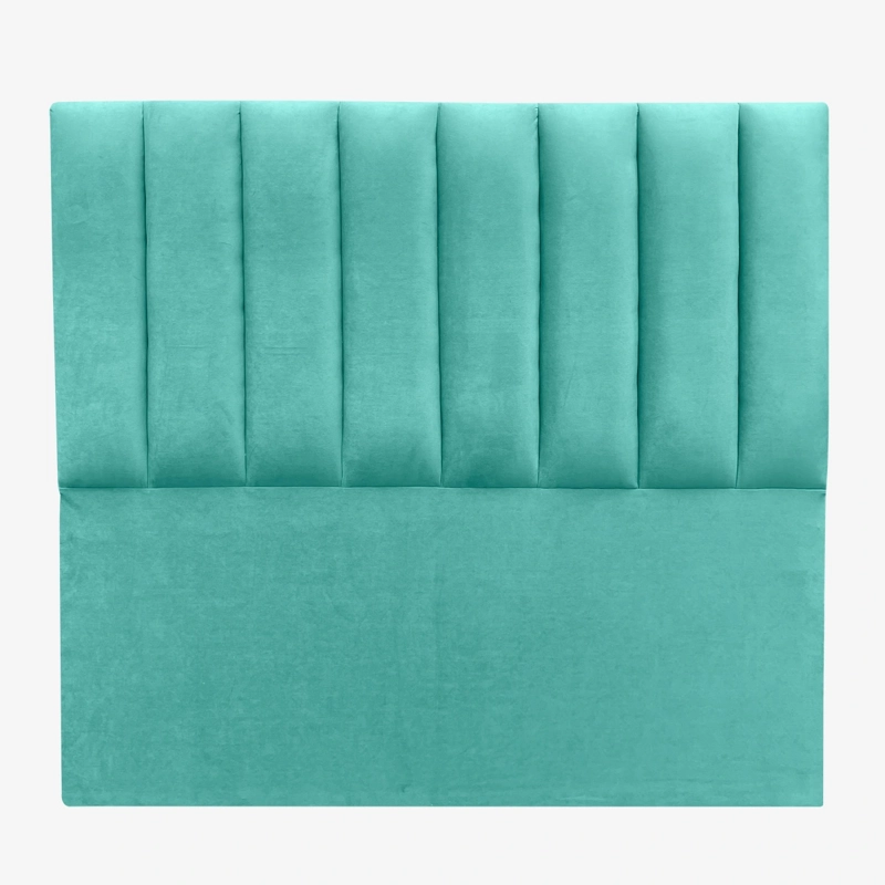 RESPALDO DE CAMA TUBULAR VERTICAL FELPA TURQUESA - 1 PLAZA - 2