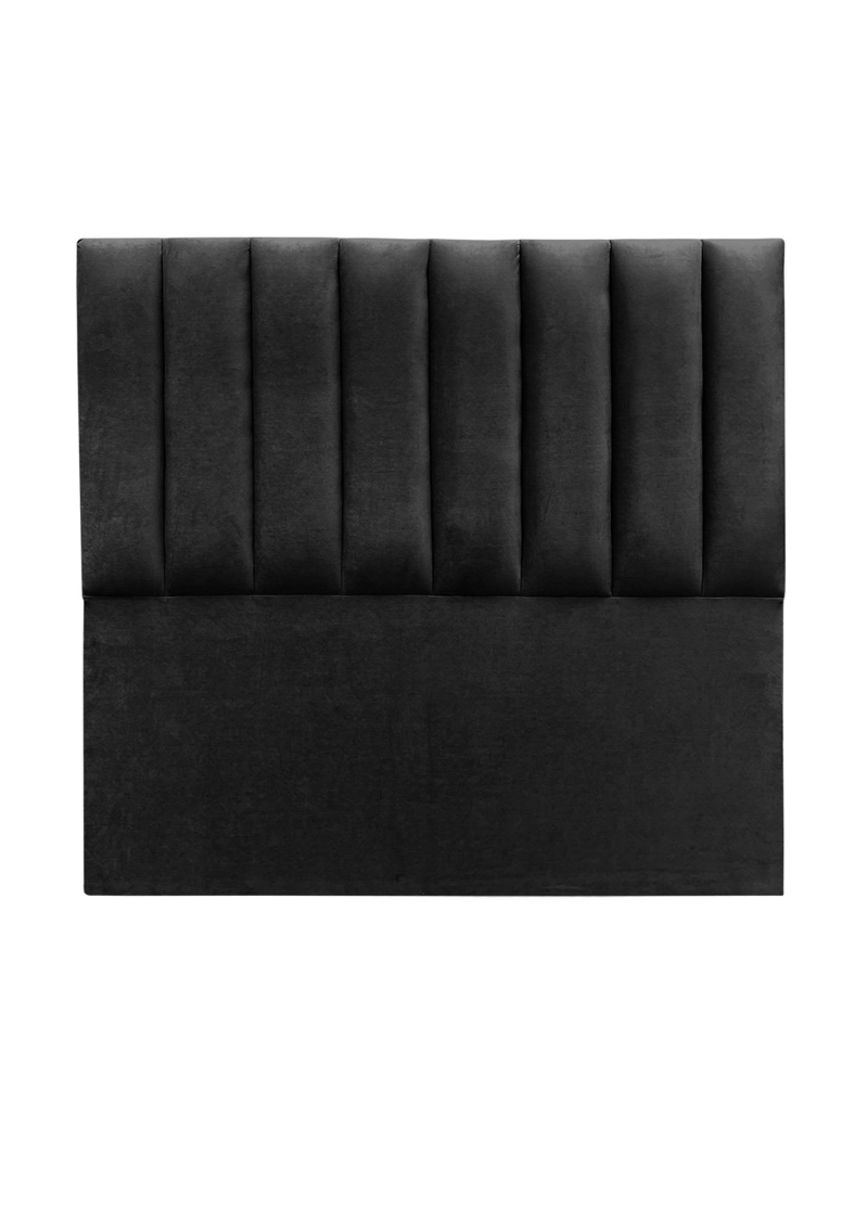 RESPALDO DE CAMA TUBULAR VERTICAL FELPA NEGRO - KING - 2