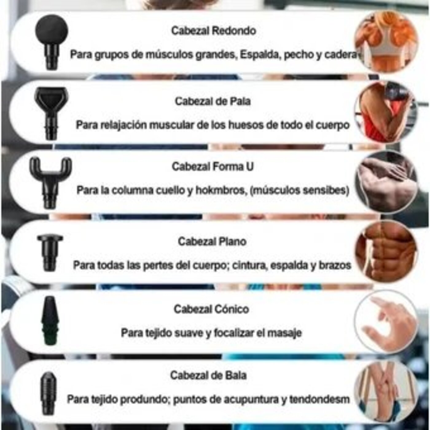 PISTOLA DE MASAJES BASKO FITNESS PRO 30 VELOCIDADES RECARGABLE - 4