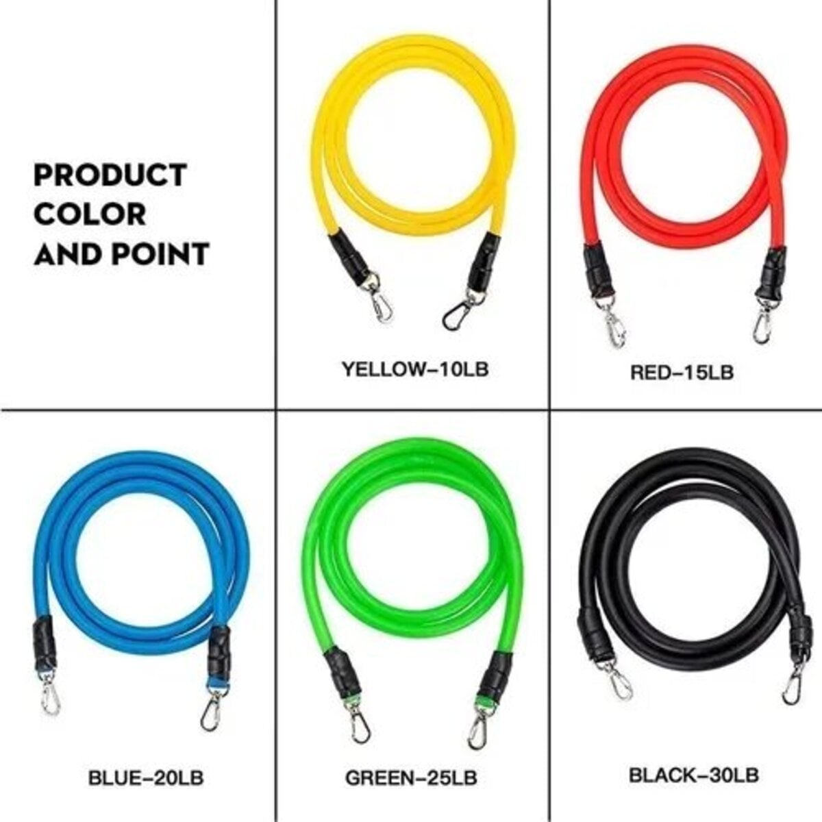 SET BASKO FITNESS BANDAS ELASTICAS TUBOS 11 PIEZAS - 2