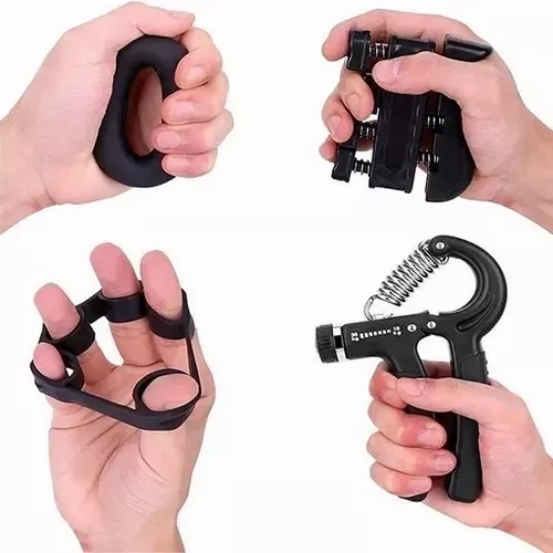 HAND GRIP BASKO FITNESS AJUSTABLE SET 5 PIEZAS NEGRO - 3