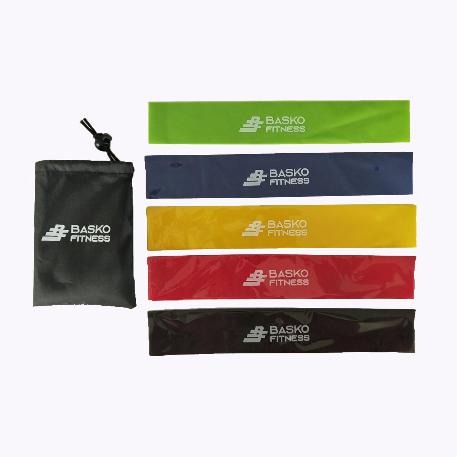 BANDAS ELASTICAS BASKO FITNESS CIRCULARES PACK 5 BOLSO - 1