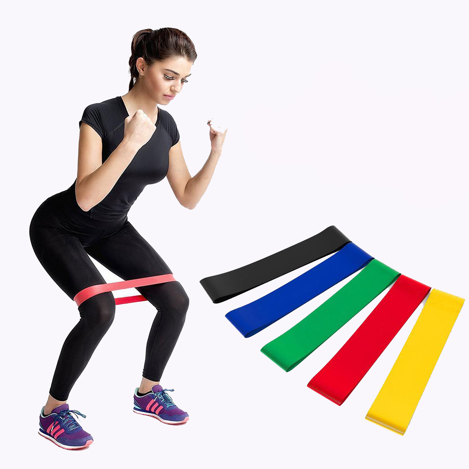 BANDAS ELASTICAS BASKO FITNESS CIRCULARES PACK 5 BOLSO - 2