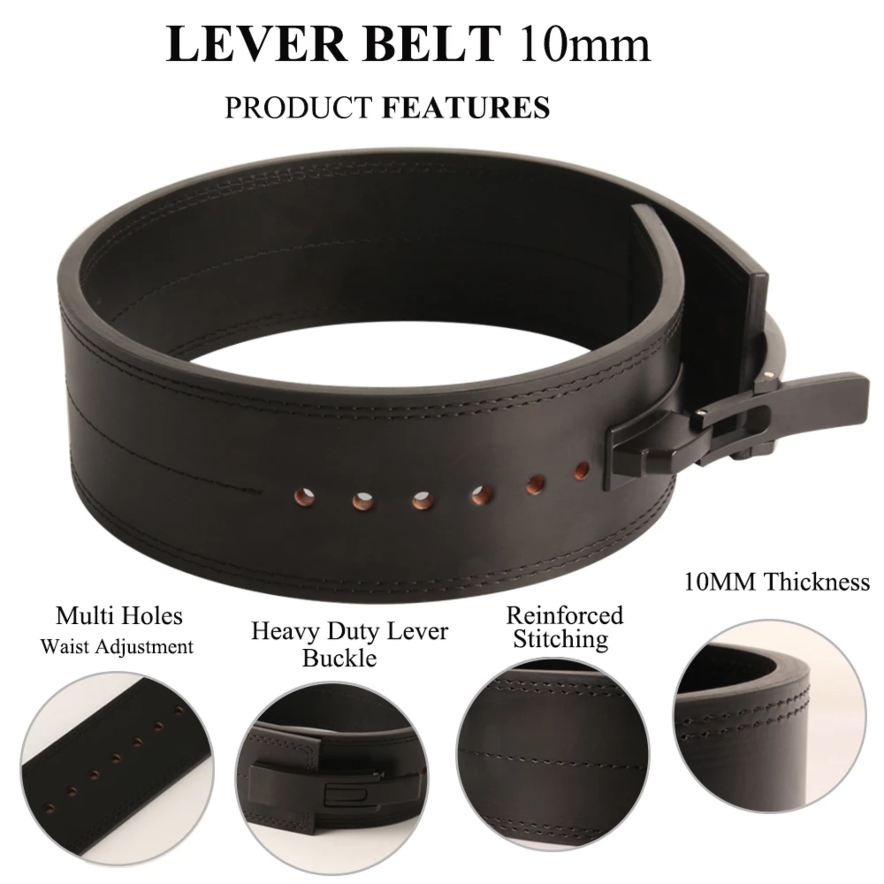 CINTURON BASKO FITNESS CUERO LUMBAR PALANCA PROFESIONAL TALLA S - 6