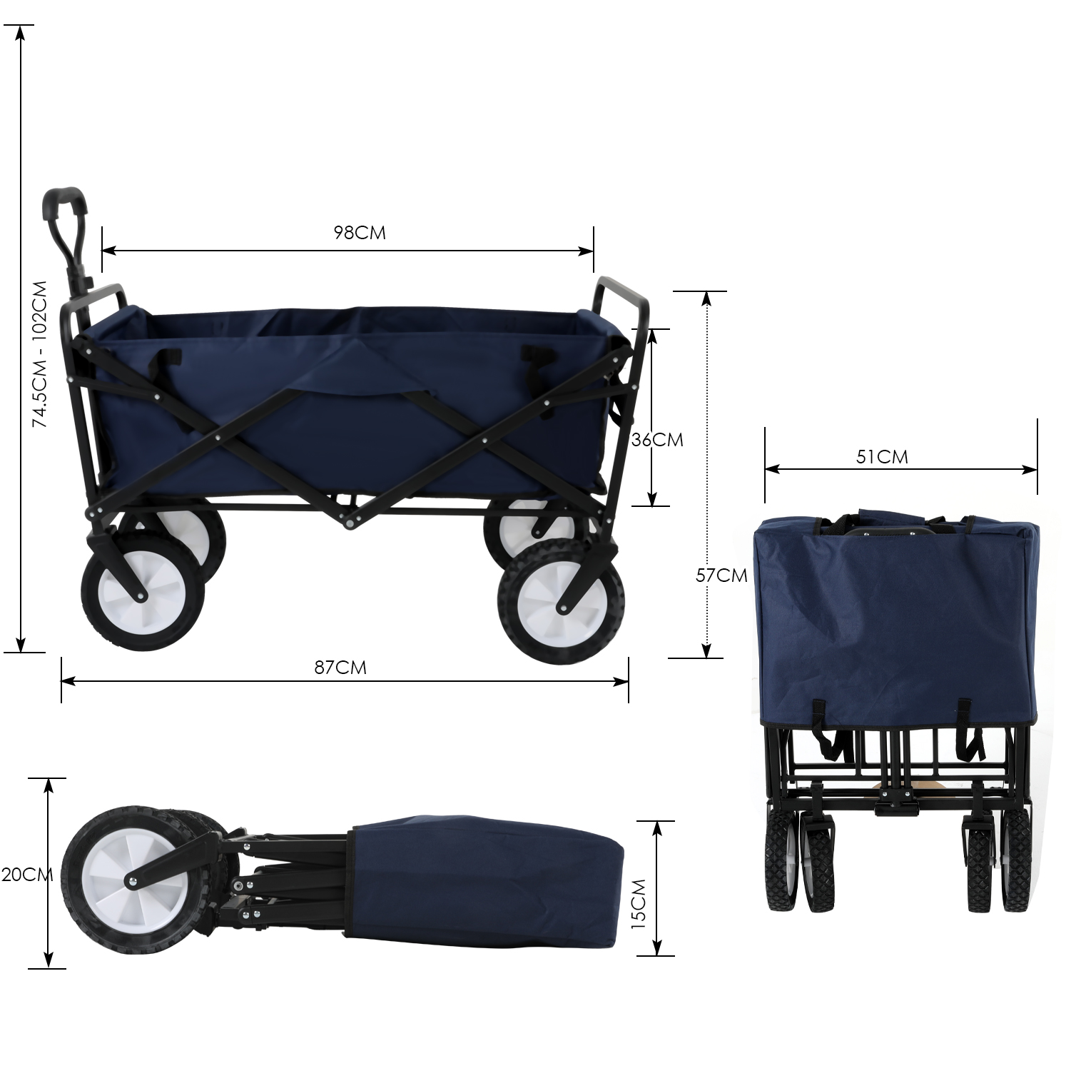 CARRO DE ARRASTRE BASKO FITNESS WAGON METALICO NEGRO - 3