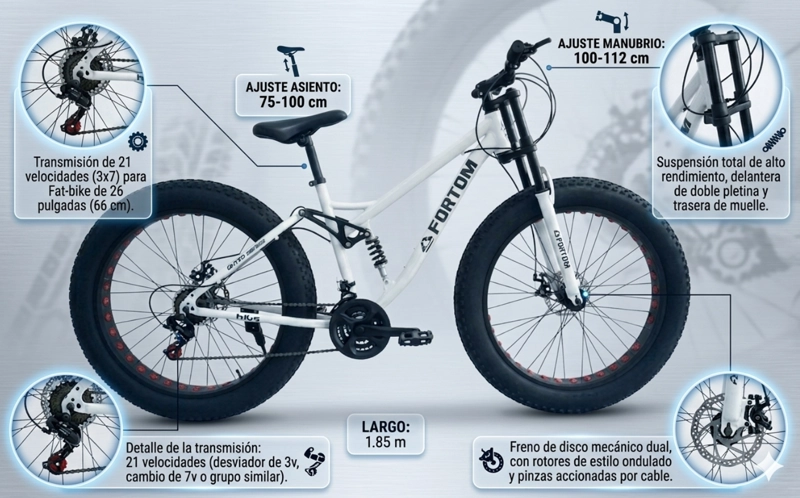 BICICLETA FAT BIKE ARO 26 WHITE - 2