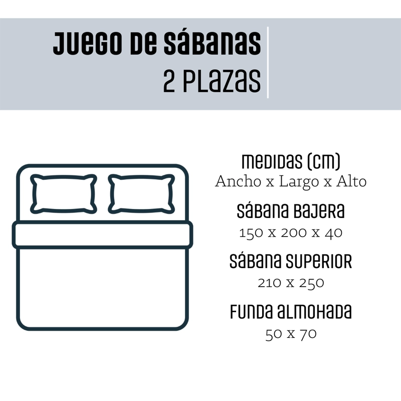 JUEGO DE SABANAS ALGODON 300 HILOS 2 PLAZAS - 4