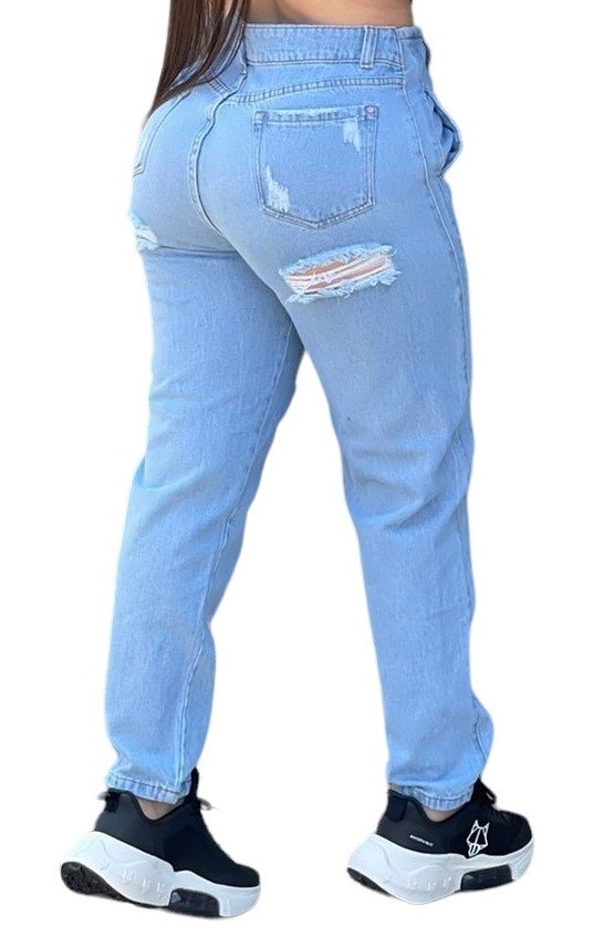 JEANS MOM MUJER CINTURA SOÑADA AZUL MON TIRO ALTO COLOMBIANO - 2