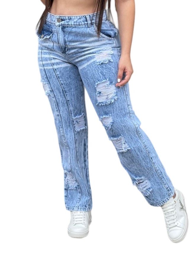 JEANS MOM MUJER CINTURA SOÑADA AZUL MON COLOMBIANO - 1
