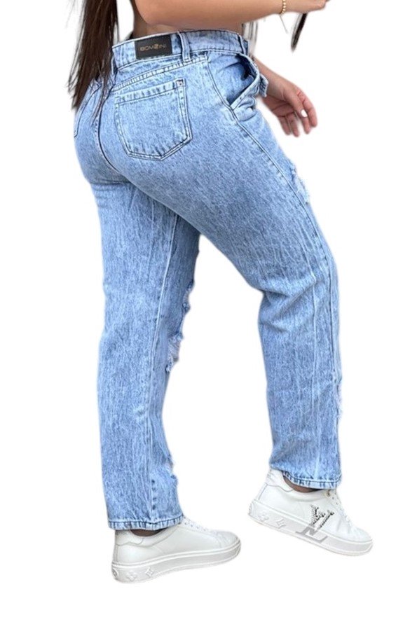 JEANS MOM MUJER CINTURA SOÑADA AZUL MON COLOMBIANO - 2