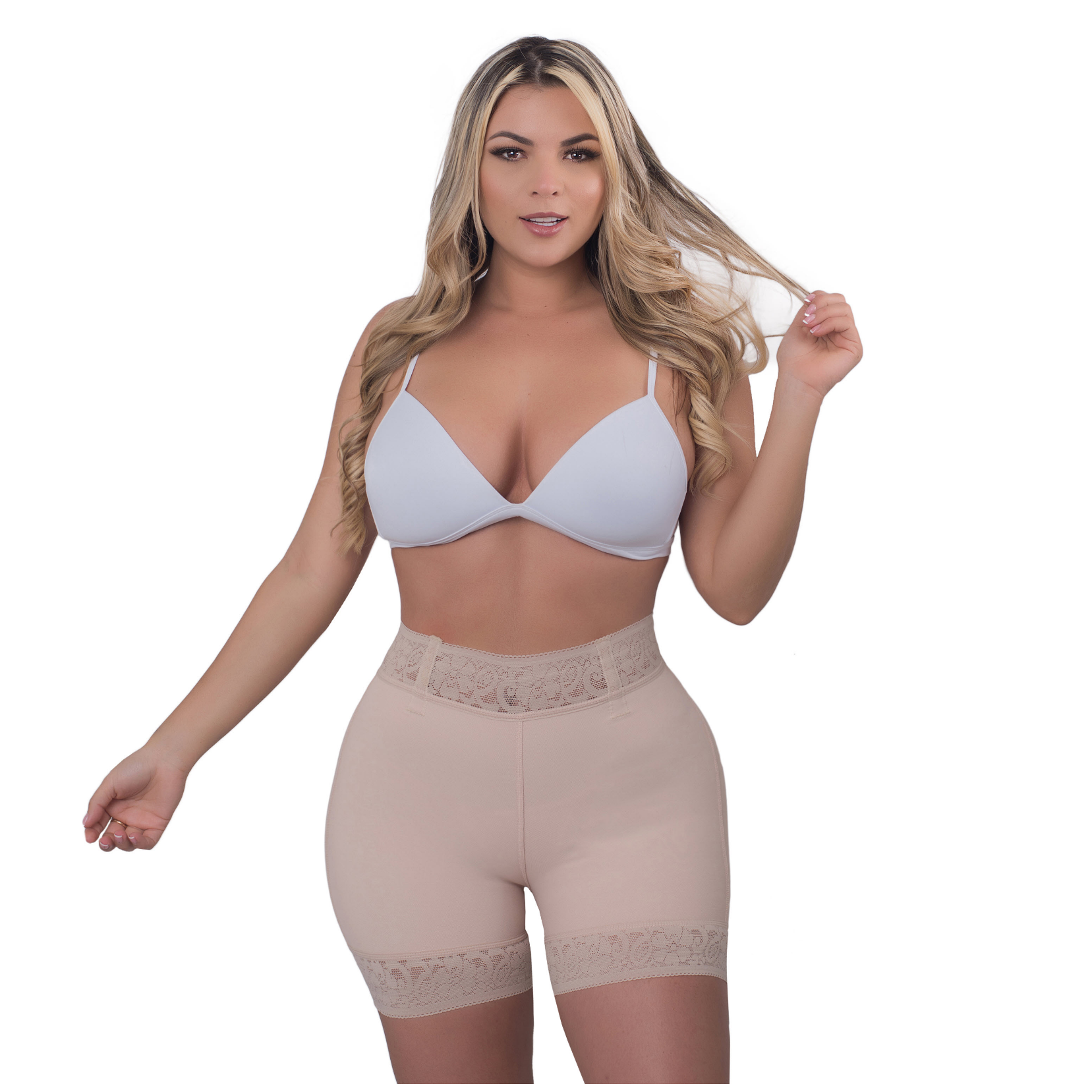 FAJA SHORT LEVANTA COLA COLOMBIANA TALLE ALTO CONTROL ABDOMINAL - 1
