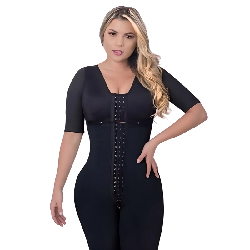 FAJA POST OPERATORIA COLOMBIANA MANGA LARGA Y SOSTEN COMPLETA Negro XXS